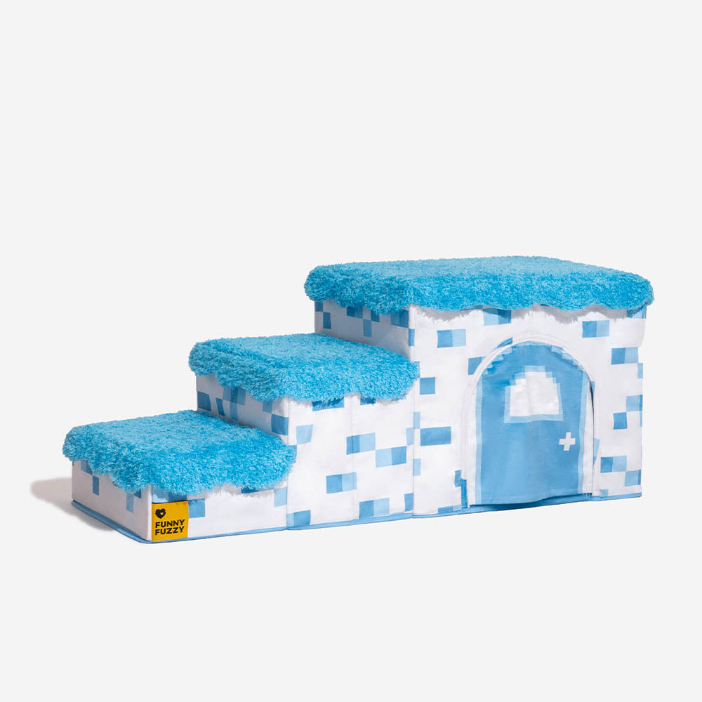 Retro Pixel Handcrafted Foldable Pet Stairs With Storage - Blocky Pa... detail view 23 | Petix pet supplies for dogs and cats