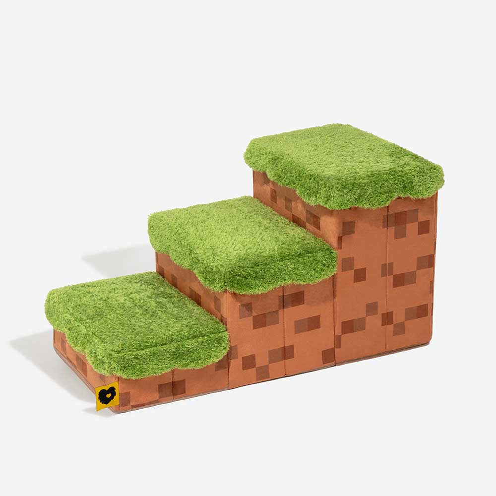 Retro Pixel Handcrafted Foldable Pet Stairs With Storage - Blocky Pa... detail view 18 | Petix pet supplies for dogs and cats