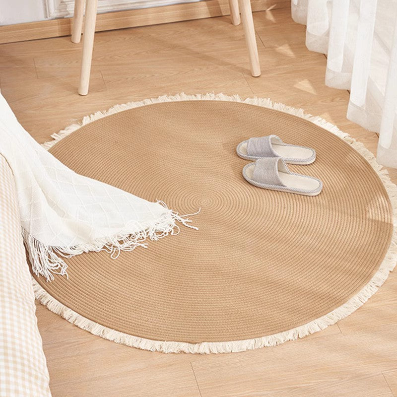 Nordic Handwoven Durable Cat Scratch Mat Rug with Fringe - Rug detail view 11 | Petix pet supplies for dogs and cats