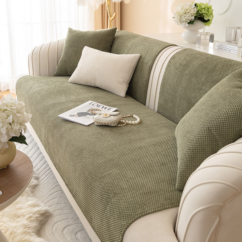 Simple Solid Colour Plush Furniture Protector Outdoor Couch Cover - C... detail view 3 | Petix pet supplies for dogs and cats