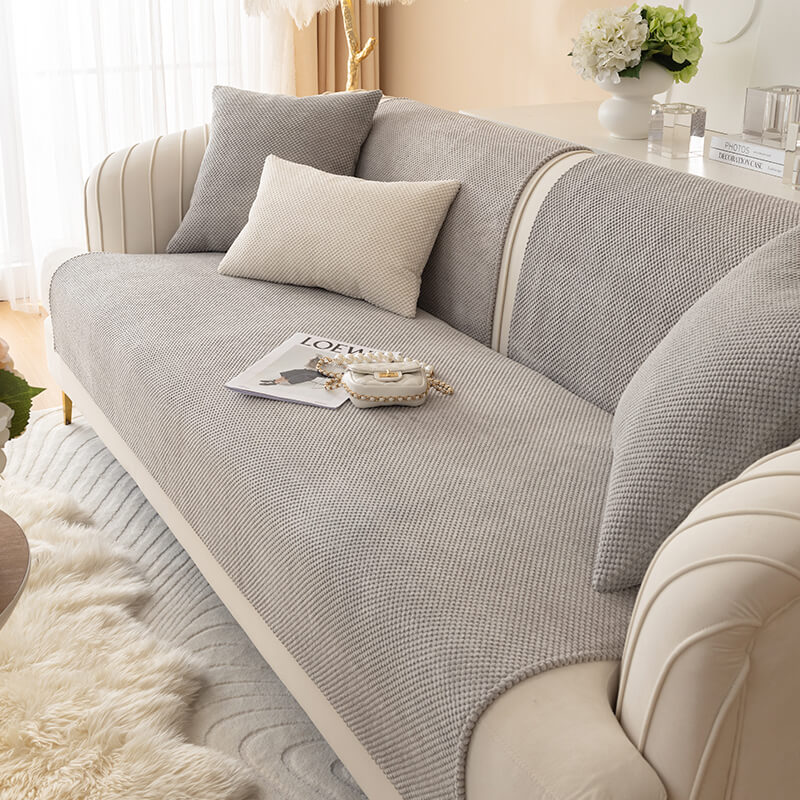 Simple Solid Colour Plush Furniture Protector Outdoor Couch Cover - C... detail view 8 | Petix pet supplies for dogs and cats