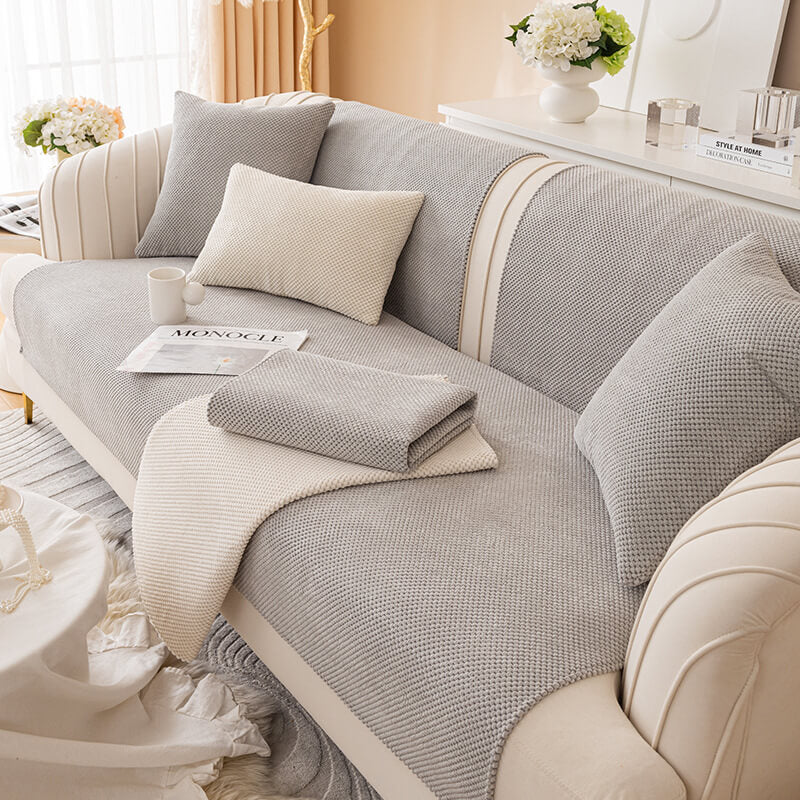 Simple Solid Colour Plush Furniture Protector Outdoor Couch Cover - C... detail view 7 | Petix pet supplies for dogs and cats