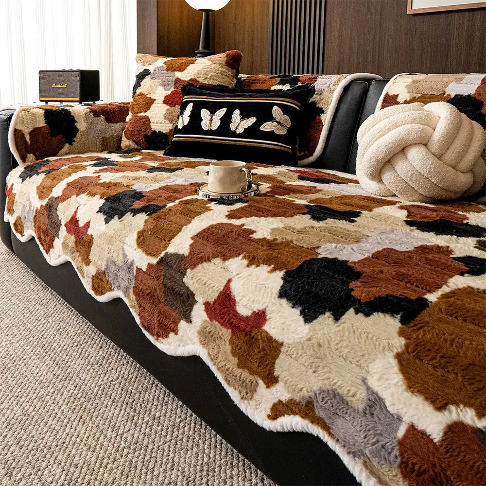 Stylish Color-Blocked Faux Rabbit Fur Soft Non-Slip Irregularly... main product image | Petix pet supplies for dogs and cats
