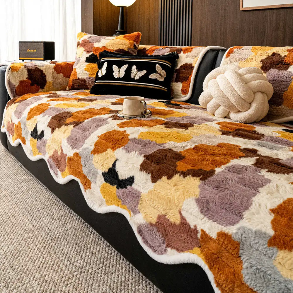 Stylish Color-Blocked Faux Rabbit Fur Soft Non-Slip Irregularly Shap... detail view 11 | Petix pet supplies for dogs and cats