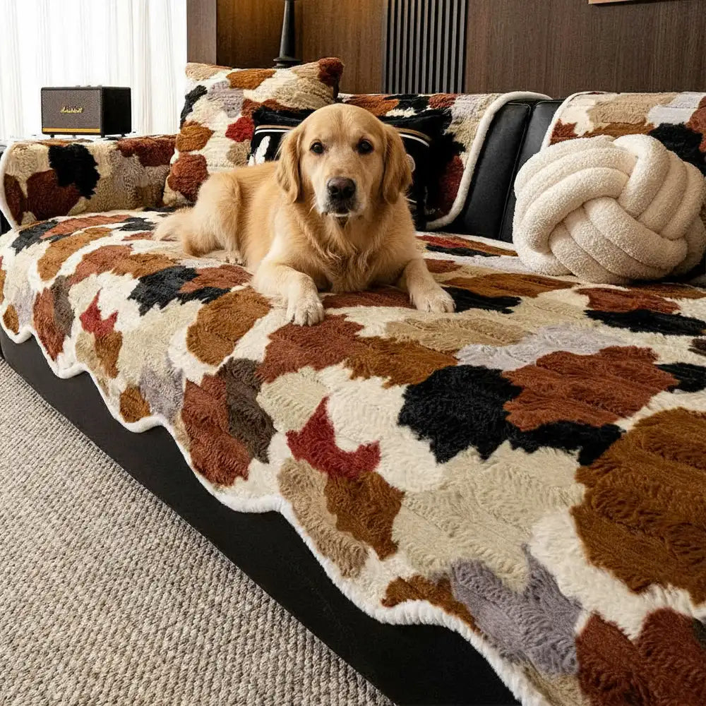 Stylish Color-Blocked Faux Rabbit Fur Soft Non-Slip Irregularly Shape... detail view 5 | Petix pet supplies for dogs and cats
