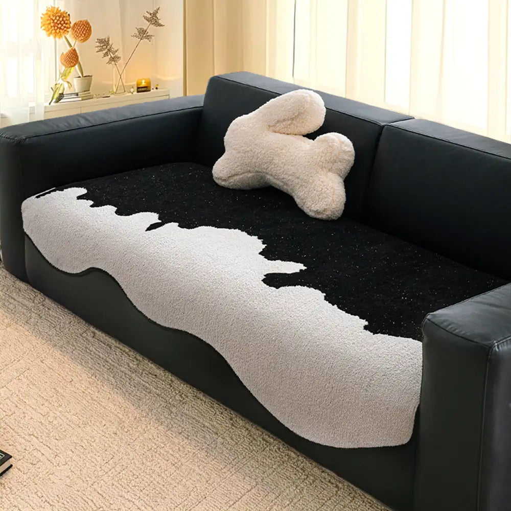 Stylish Irregular Contrast Chenille Scratch-Resistant No... lifestyle and size view 12 | Petix pet supplies for dogs and cats