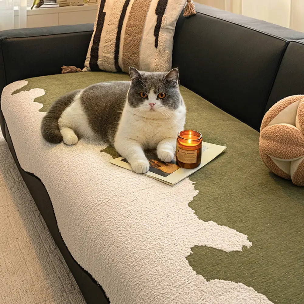 Stylish Irregular Contrast Chenille Scratch-Resistant Non-Slip Couch... detail view 4 | Petix pet supplies for dogs and cats