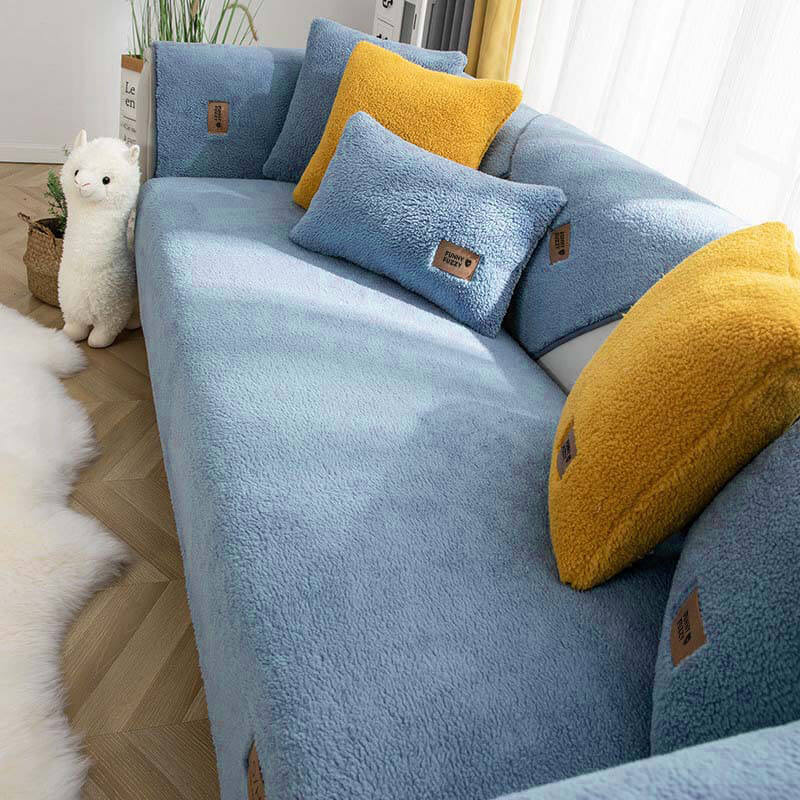 Waterproof Thick Fuzzy Faux Sherpa Fleece Non-Slip Couch Cover Prote... detail view 13 | Petix pet supplies for dogs and cats