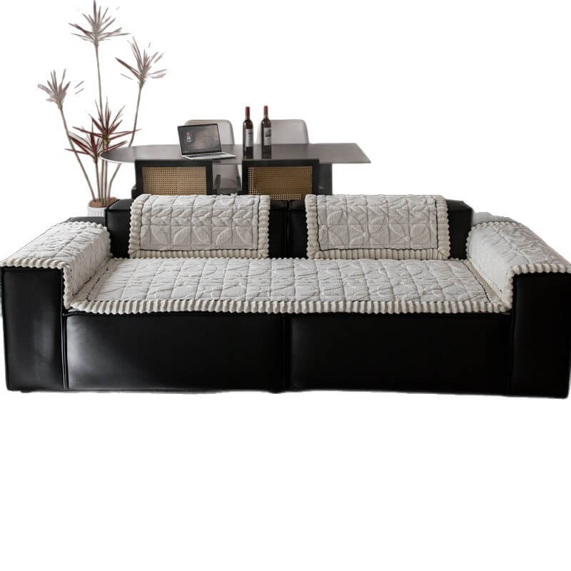 Thickened Short Plush Leaf Pattern Scratch Resistant Non-Slip Couch... detail view 10 | Petix pet supplies for dogs and cats