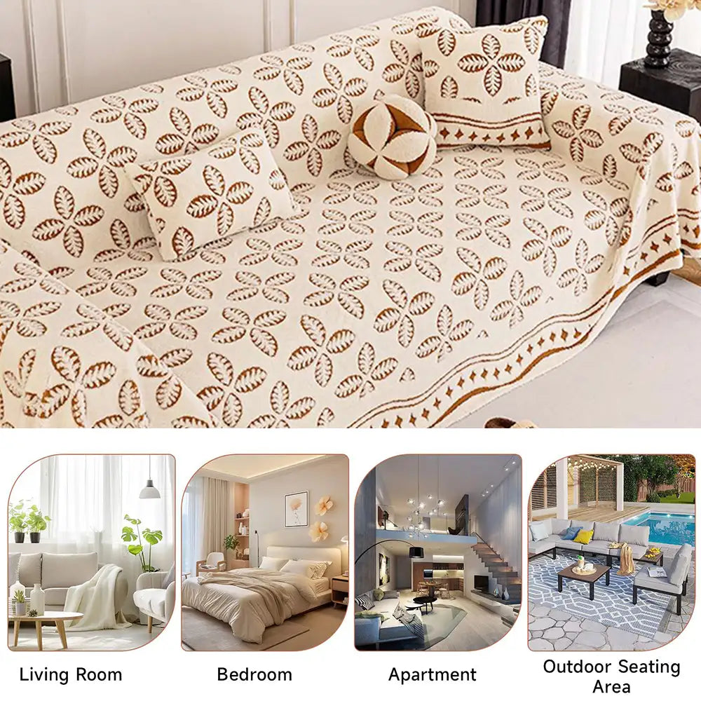 Thickened Jacquard Velvet Leaf Pattern Sofa Decoration Multi-Purpose... detail view 12 | Petix pet supplies for dogs and cats