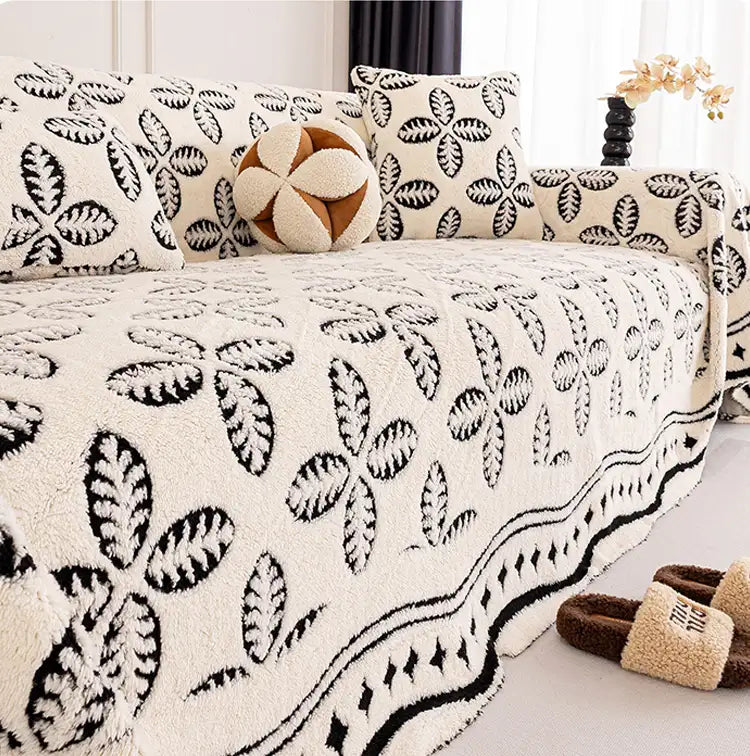 Thickened Jacquard Velvet Leaf Pattern Sofa Decoration Multi-Purpose... detail view 10 | Petix pet supplies for dogs and cats