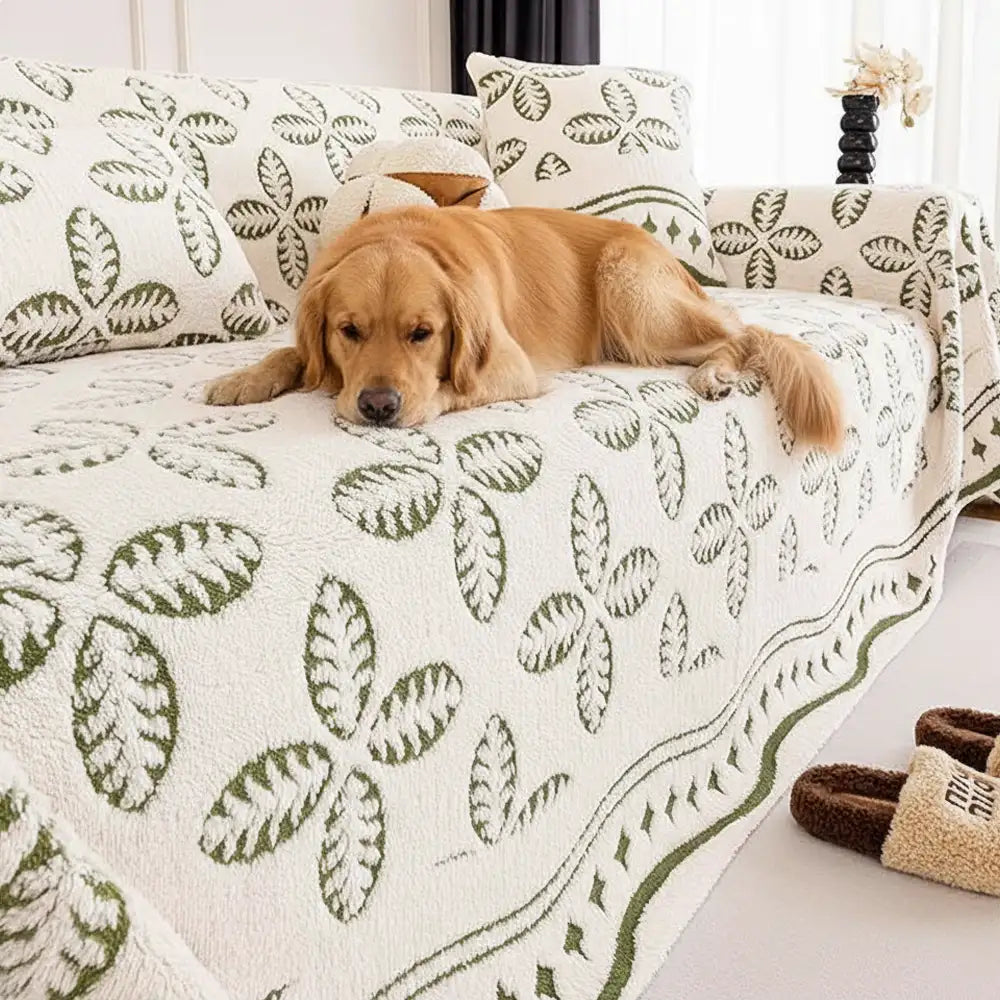 Thickened Jacquard Velvet Leaf Pattern Sofa Decoration Multi-Purpose... detail view 7 | Petix pet supplies for dogs and cats