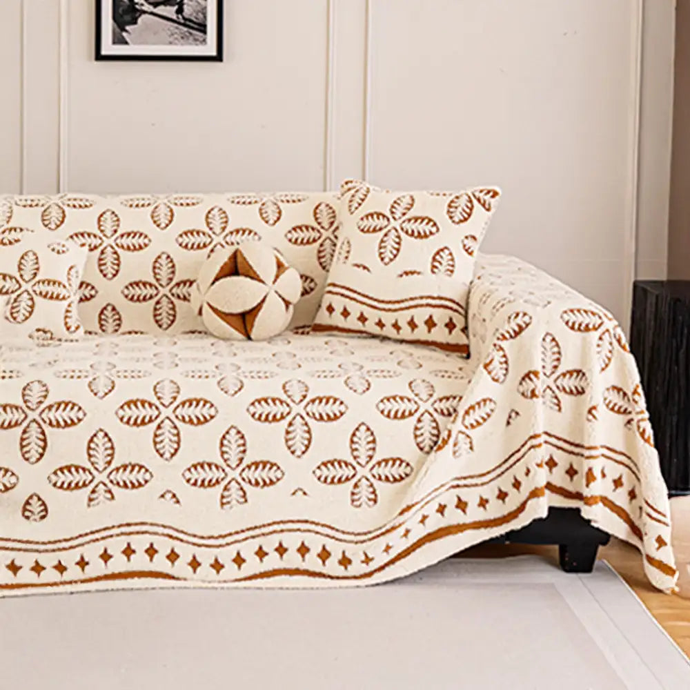 Thickened Jacquard Velvet Leaf Pattern Sofa Decoration Multi-Purpose... detail view 5 | Petix pet supplies for dogs and cats