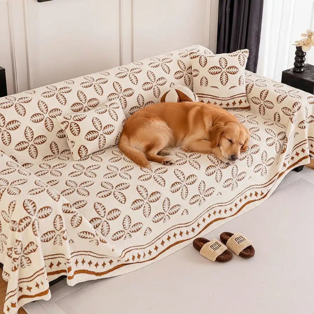 Thickened Jacquard Velvet Leaf Pattern Sofa Decoration Multi-Purpose... detail view 8 | Petix pet supplies for dogs and cats