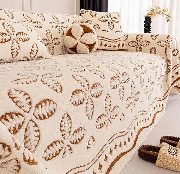 Thickened Jacquard Velvet Leaf Pattern Sofa Decoration Multi-Purpose... detail view 11 | Petix pet supplies for dogs and cats