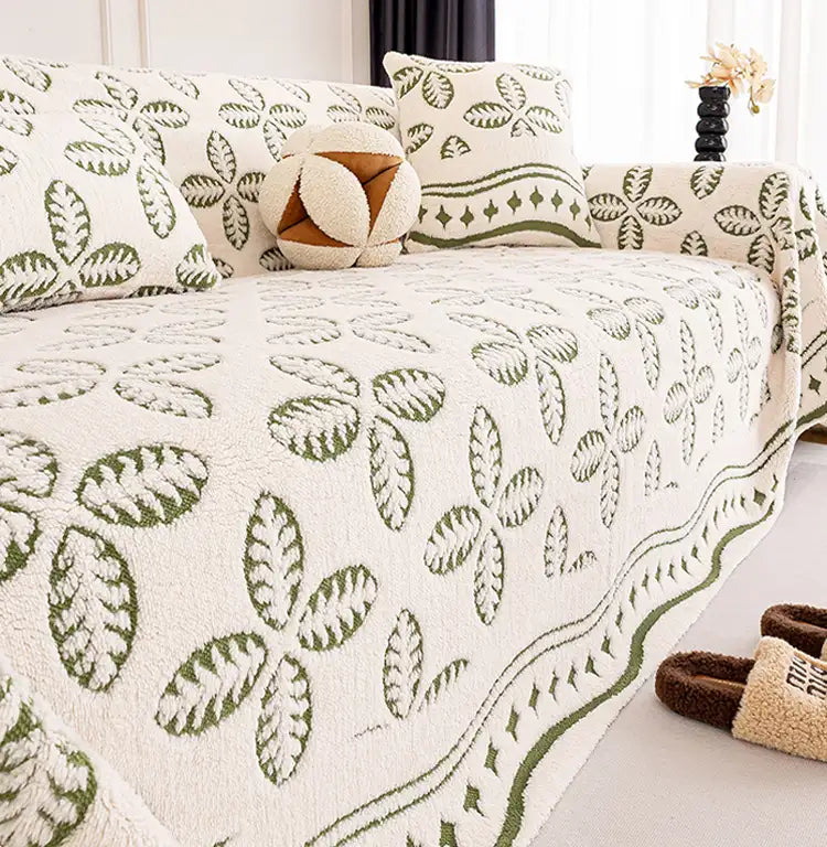 Thickened Jacquard Velvet Leaf Pattern Sofa Decoration Multi-Pur... main product image | Petix pet supplies for dogs and cats