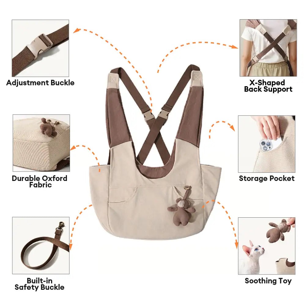 Versatile Pocket Portable Pet Front Backpack Cat Sling Chest Carrier... detail view 4 | Petix pet supplies for dogs and cats
