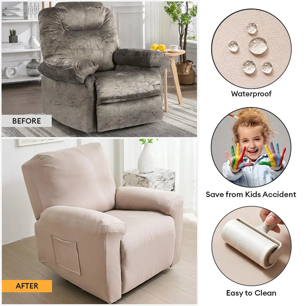 Water-Repellent Scratch-Resistant Elastic Full-Coverage Recliner Couc... detail view 3 | Petix pet supplies for dogs and cats