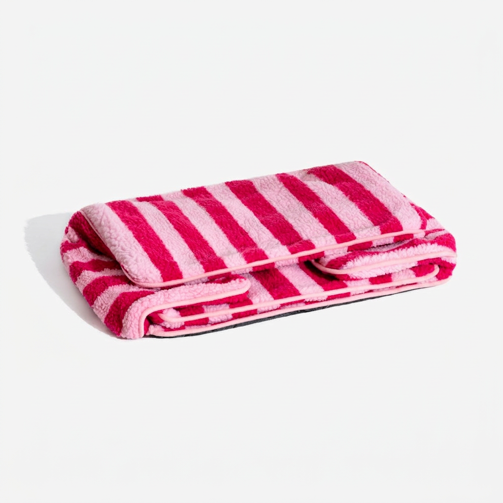 Trendy Striped Faux Lambswool Double Layer Dog & Cat Sofa Bed - Outdoor