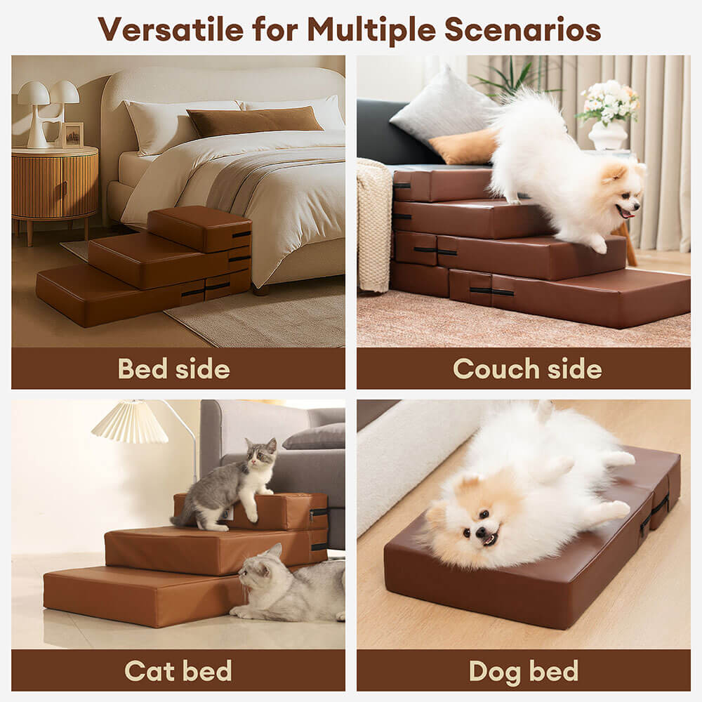 Waterproof Washable PU Leather Modular Multi-Level Pet Stairs - Dog S... detail view 4 | Petix pet supplies for dogs and cats