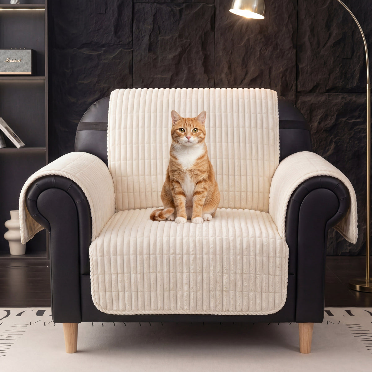 One-Piece Cozy Flannel Sofa Protection Non-Slip Recliner Couch Covers... detail view 5 | Petix pet supplies for dogs and cats