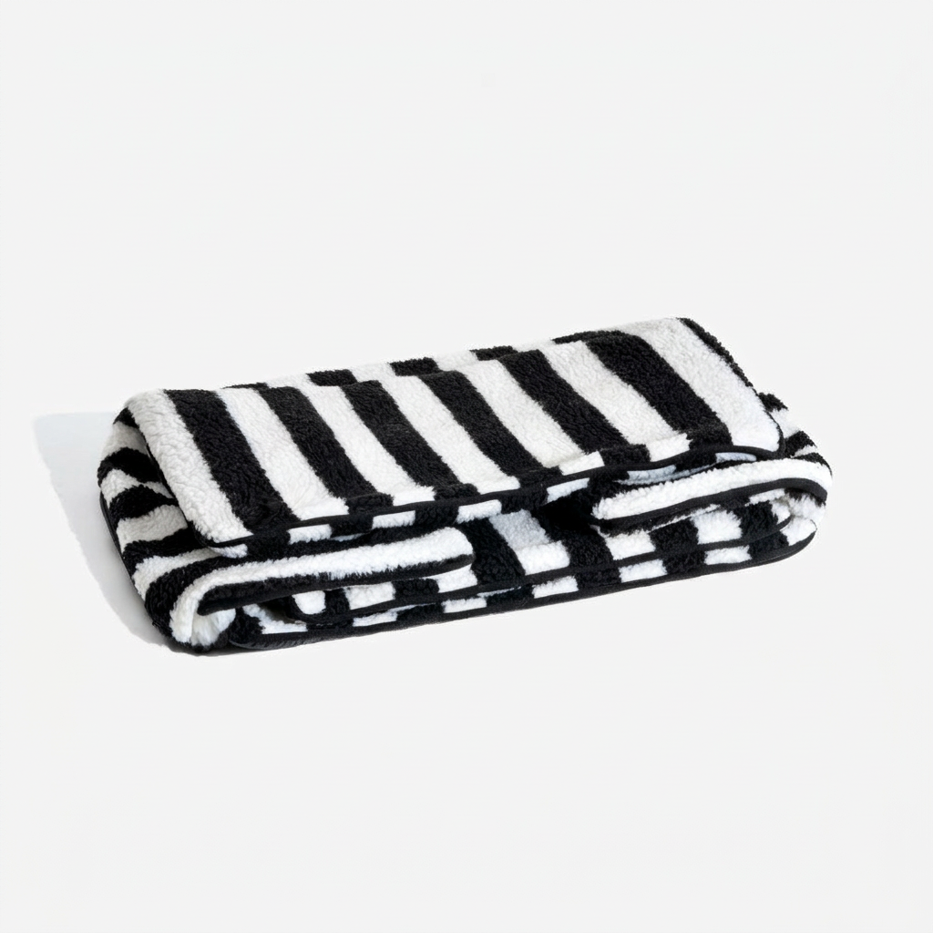 Trendy Striped Faux Lambswool Double Layer Dog & Cat Sofa Bed - Outdoor