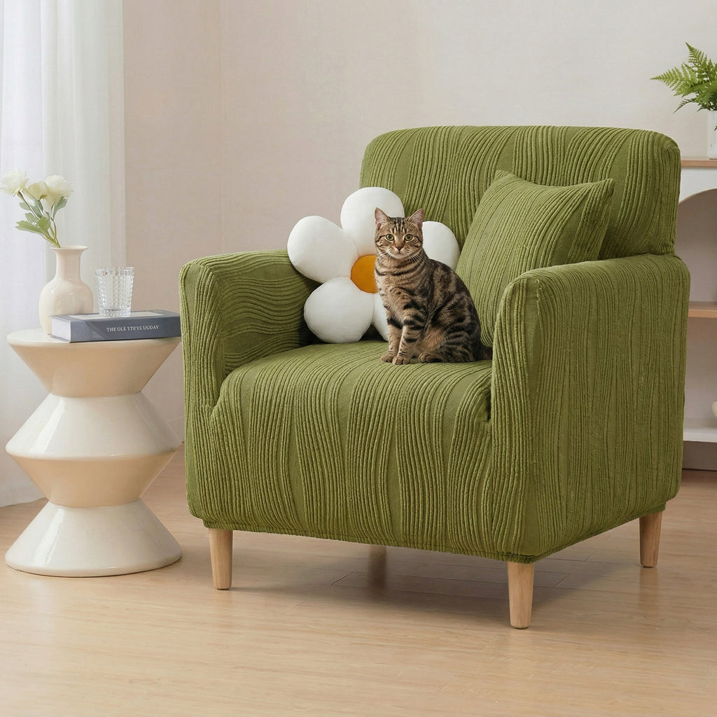 Jacquard Stretch Full-Cover Anti-scratch Armchair Cover - Couch Cover detail view 12 | Petix pet supplies for dogs and cats