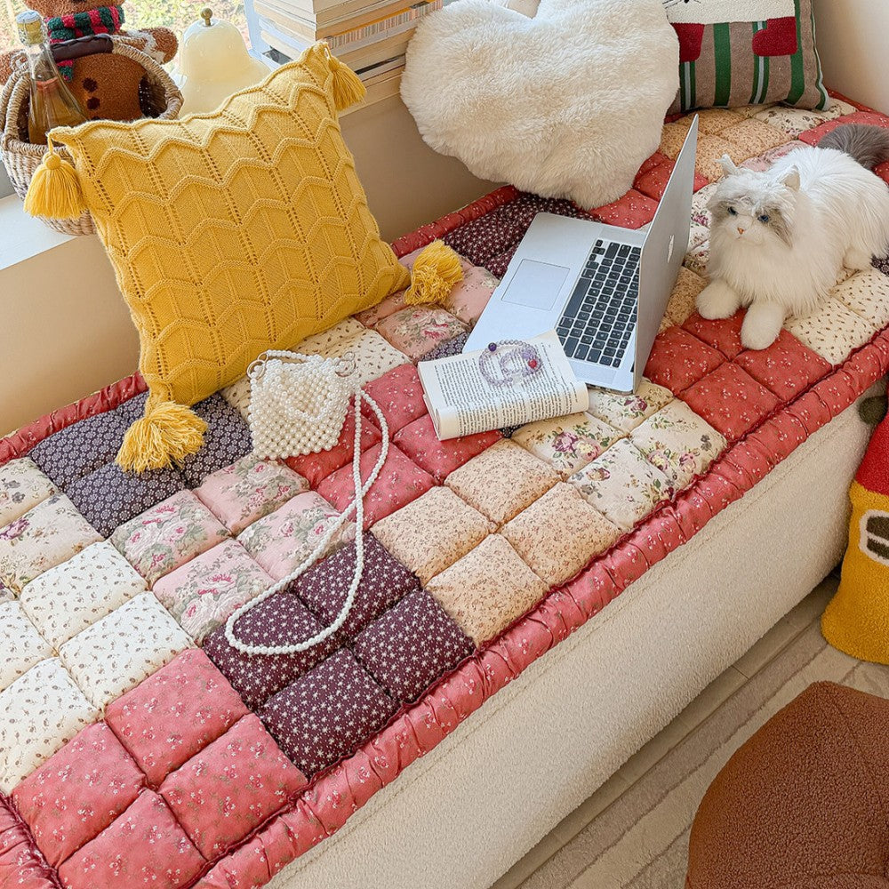 Handmade Vintage Floral Soft Stuffed Pet Mat Non-Slip Couch Cover... detail view 13 | Petix pet supplies for dogs and cats