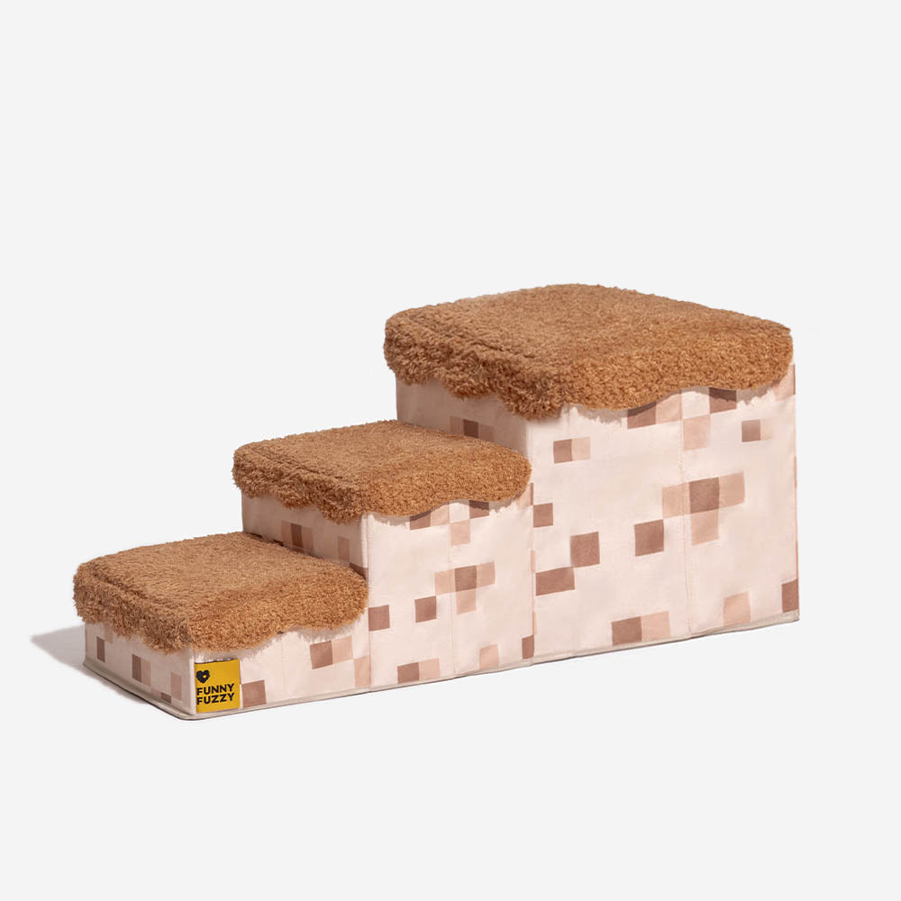 Retro Pixel Handcrafted Foldable Pet Stairs With Storage - Blocky Pa... detail view 25 | Petix pet supplies for dogs and cats
