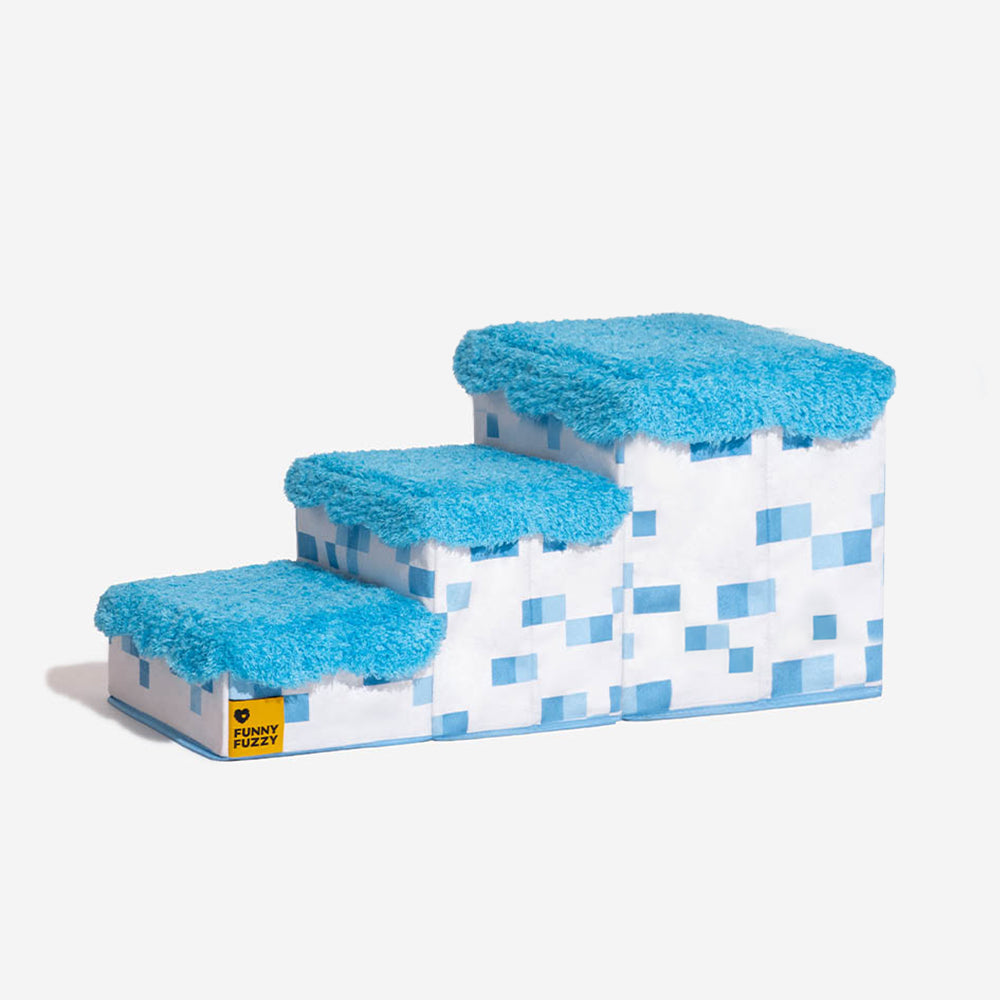 Retro Pixel Handcrafted Foldable Pet Stairs With Storage - Blocky Pa... detail view 22 | Petix pet supplies for dogs and cats