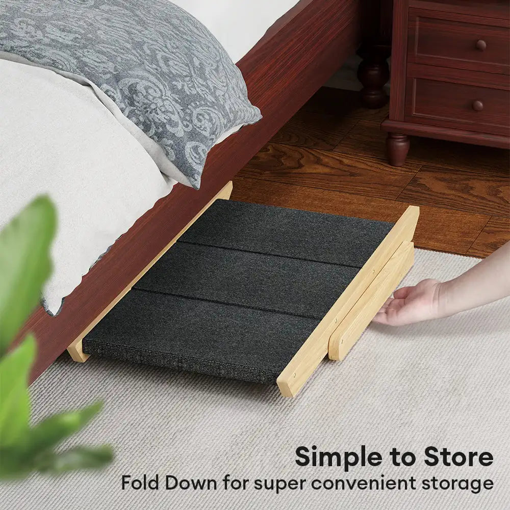 2-in-1 Foldable Wooden Dog Stairs & Ramp with Non-Slip Pad – Dog Stairs (view 9) | Petix pet supplies for dogs and cats