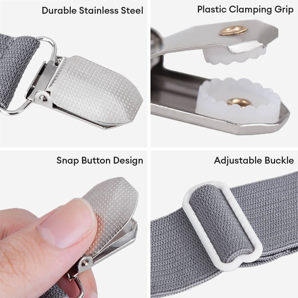 Adjustable Non-Slip Elastic Bed Sheet Straps with Metal Clips – Bedding (view 6) | Petix pet supplies for dogs and cats