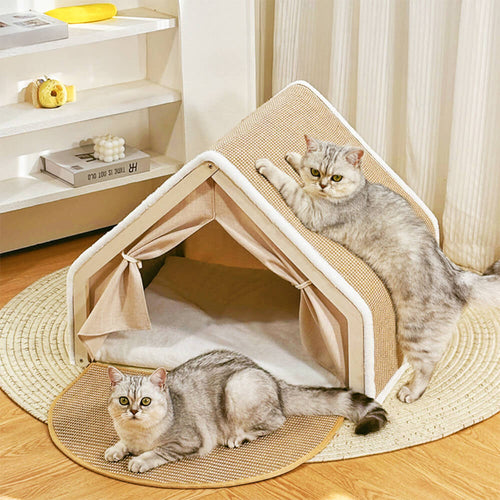 All-in-One Cat Tent with Scratching Roof and Cozy Sleeping Area – Cat Beds (main) | Petix pet supplies for dogs and cats