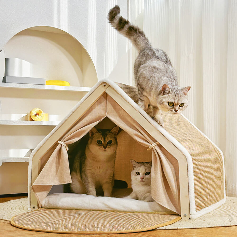 All-in-One Cat Tent with Scratching Roof and Cozy Sleeping Area – Cat Beds (view 2) | Petix pet supplies for dogs and cats