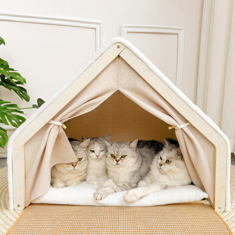 All-in-One Cat Tent with Scratching Roof and Cozy Sleeping Area – Cat Beds (view 3) | Petix pet supplies for dogs and cats