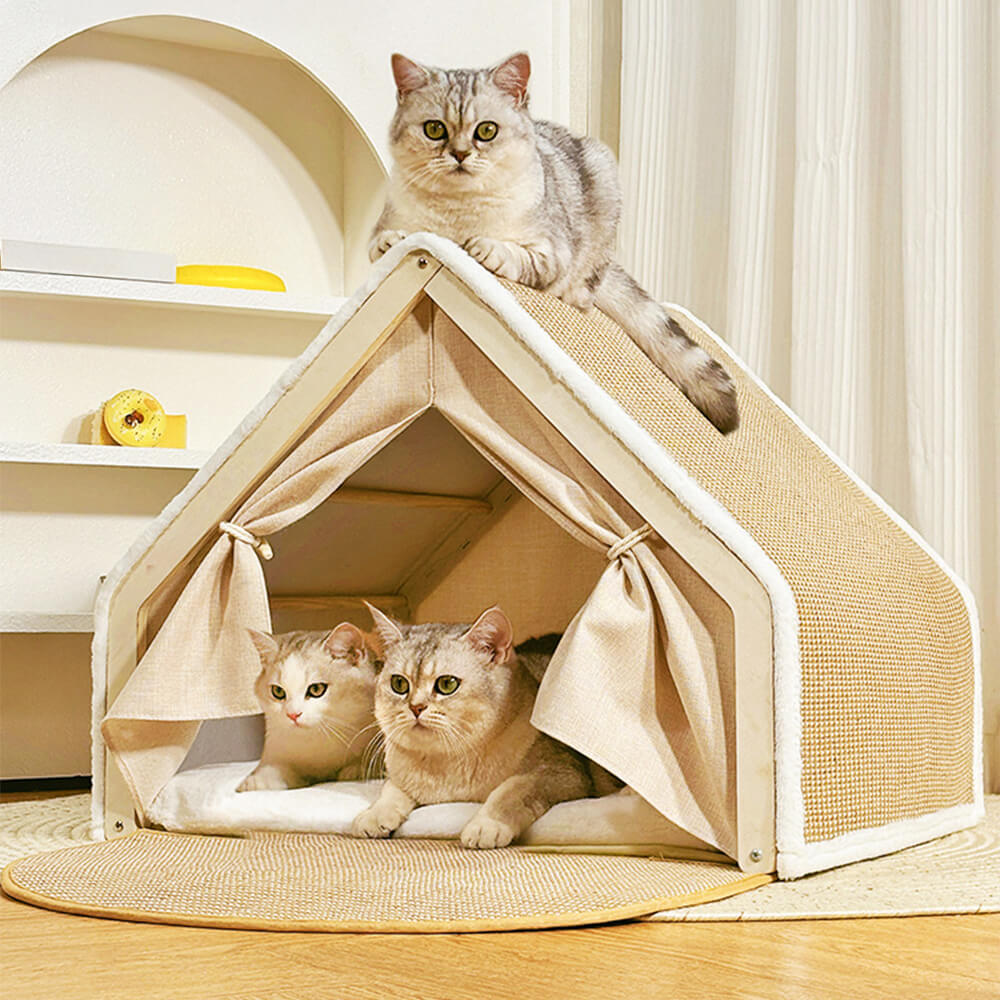 All-in-One Cat Tent with Scratching Roof and Cozy Sleeping Area – Cat Beds (view 5) | Petix pet supplies for dogs and cats