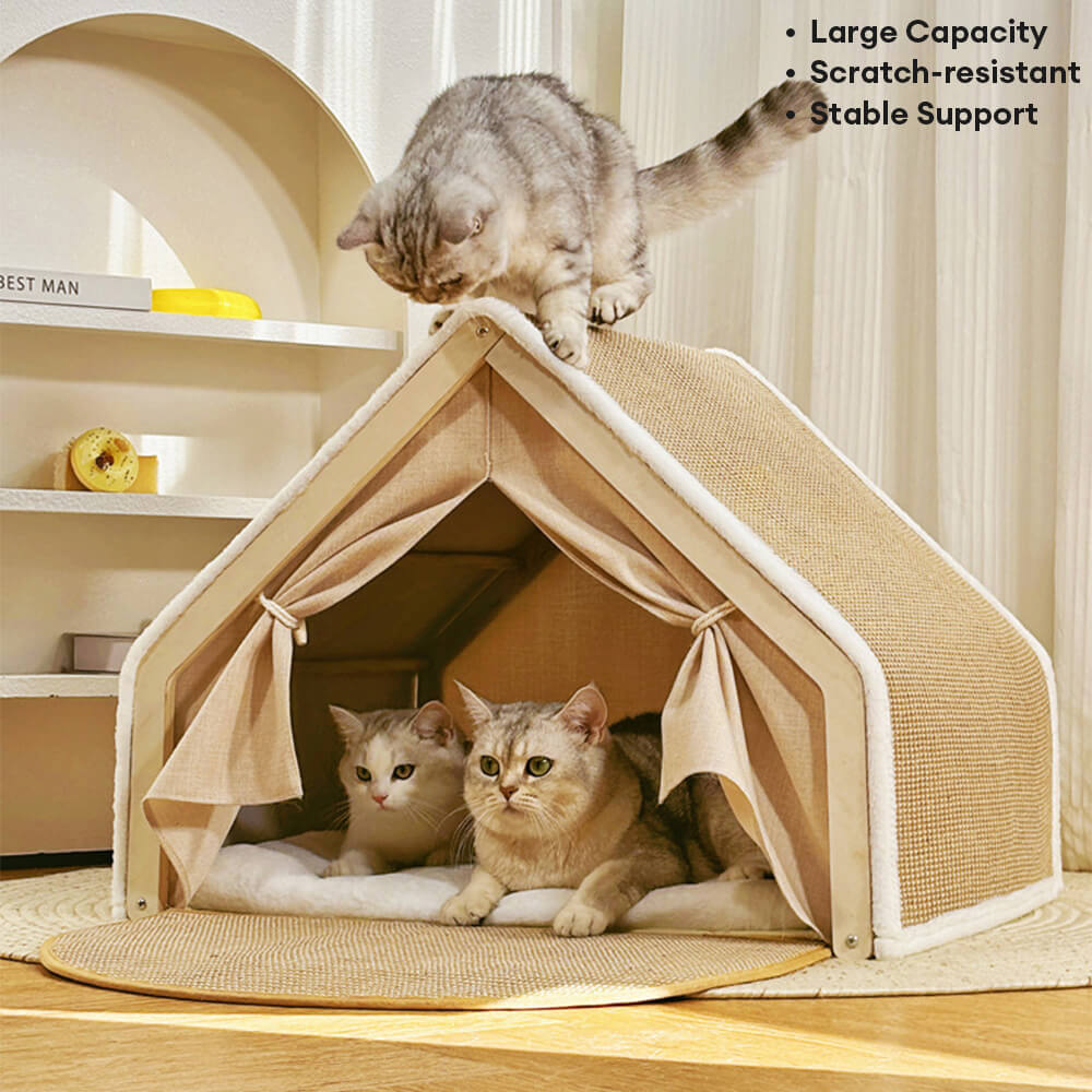 All-in-One Cat Tent with Scratching Roof and Cozy Sleeping Area – Cat Beds (view 7) | Petix pet supplies for dogs and cats