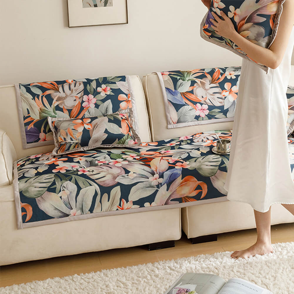 All-Season Cooling Pastoral Floral Couch Cover – Couch Cover (view 8) | Petix pet supplies for dogs and cats
