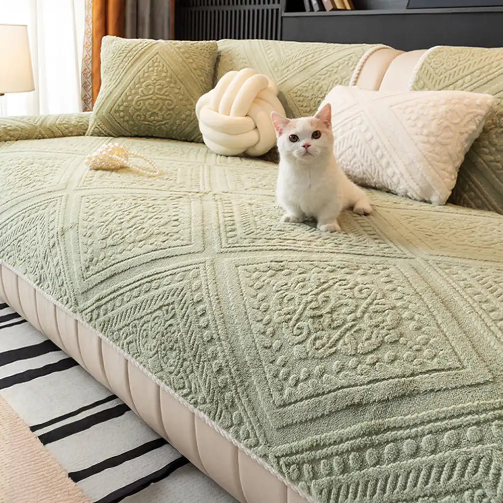 All Season Nordic Style Carved Plush Decorative Non-Slip Outdoor Couch Cover – Couch C… | Petix pet supplies for dogs and cats
