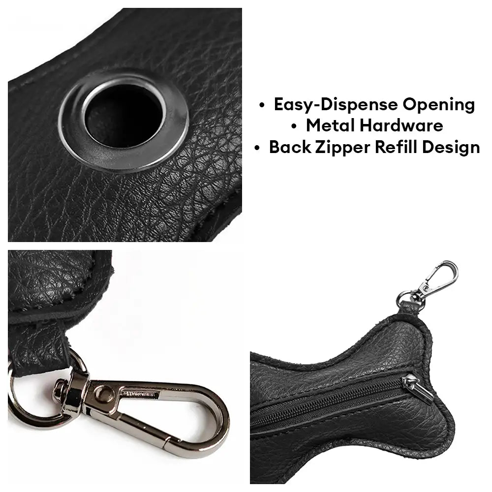 Bone-shaped Portable PU Leather Dog Poop Bag Dispenser – Pet Waste Bags & Dispensers &… | Petix pet supplies for dogs and cats
