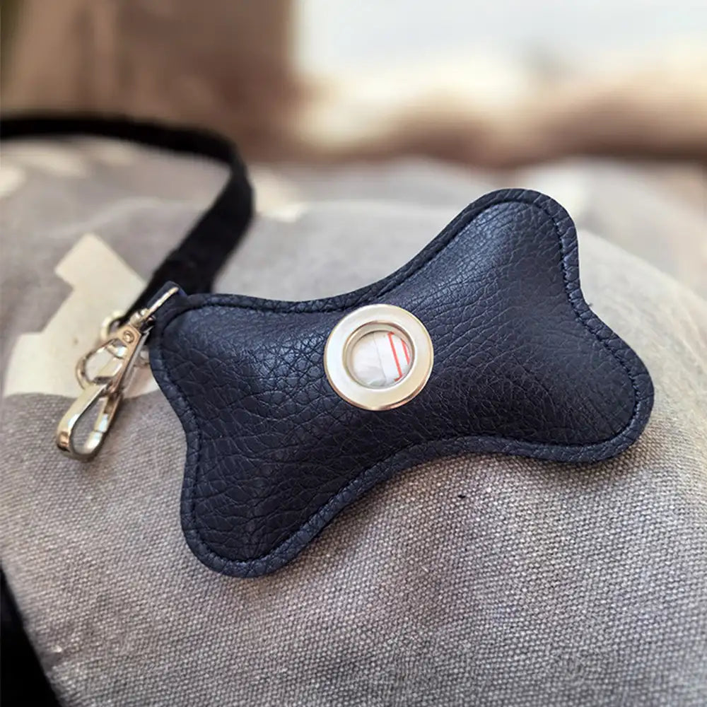 Bone-shaped Portable PU Leather Dog Poop Bag Dispenser – Pet Waste Bags & Dispensers &… | Petix pet supplies for dogs and cats