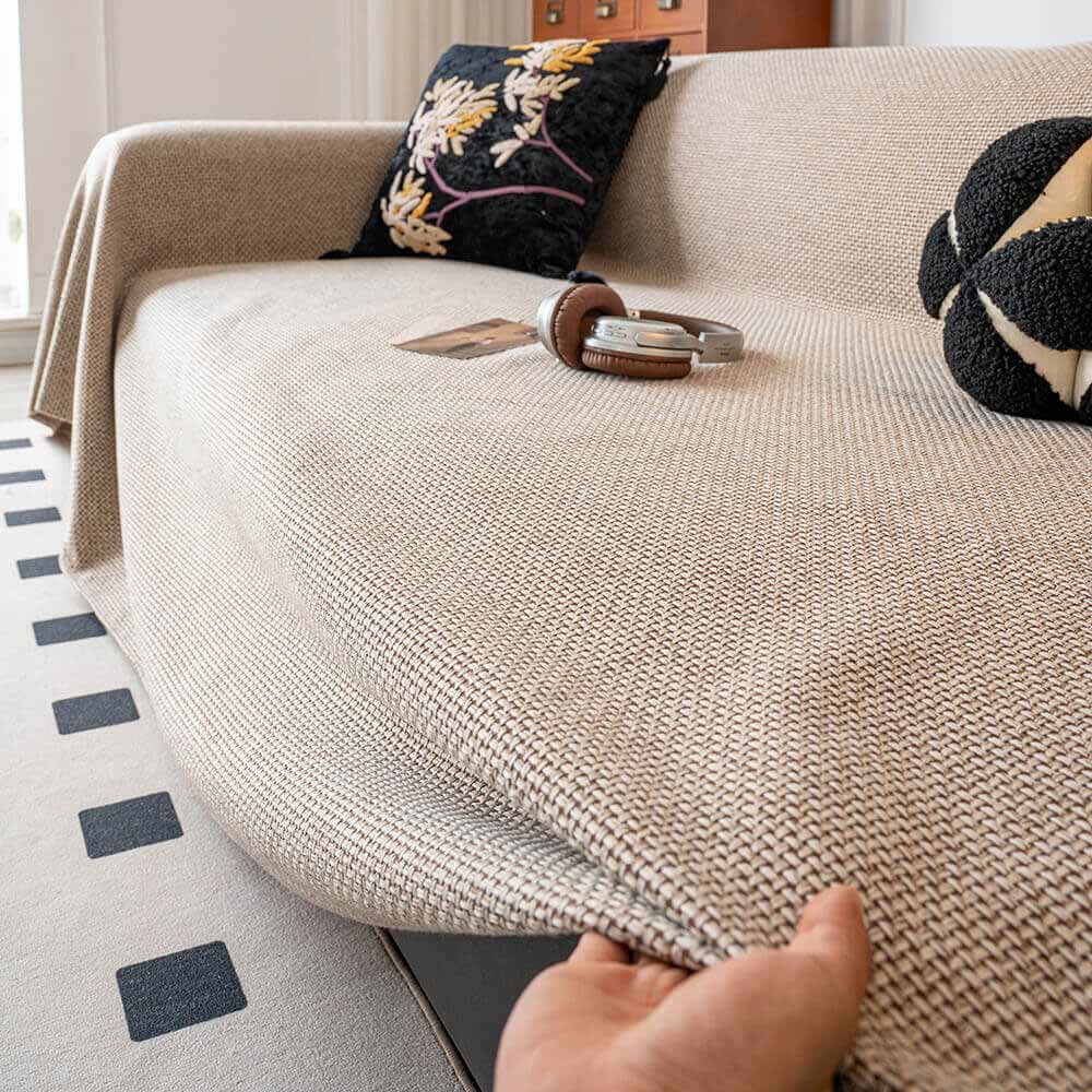 Breathable Woven Linen-Look Scratch-Resistant Throw Couch Cover – Couch Cover (main) | Petix pet supplies for dogs and cats
