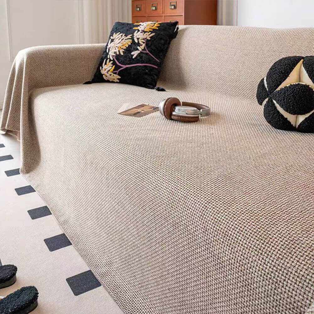 Breathable Woven Linen-Look Scratch-Resistant Throw Couch Cover – Couch Cover (view 10) | Petix pet supplies for dogs and cats