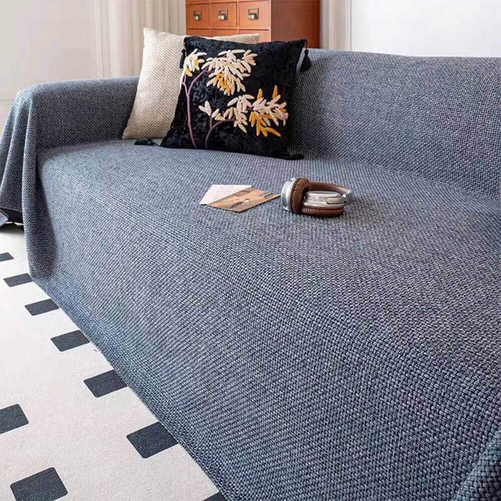 Breathable Woven Linen-Look Scratch-Resistant Throw Couch Cover – Couch Cover (view 11) | Petix pet supplies for dogs and cats