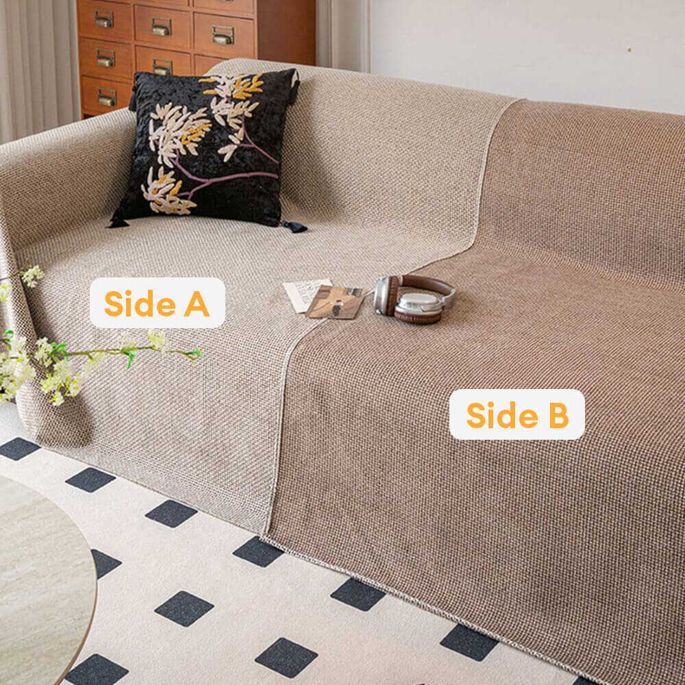 Breathable Woven Linen-Look Scratch-Resistant Throw Couch Cover – Couch Cover (view 13) | Petix pet supplies for dogs and cats