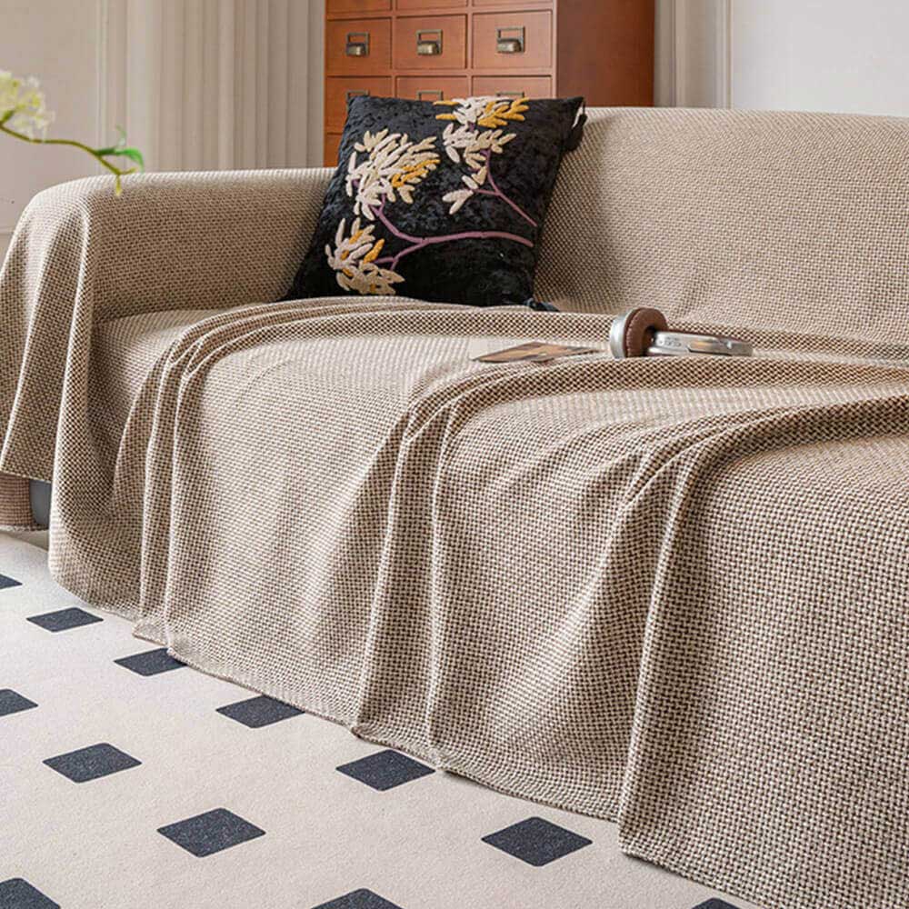 Breathable Woven Linen-Look Scratch-Resistant Throw Couch Cover – Couch Cover (view 3) | Petix pet supplies for dogs and cats