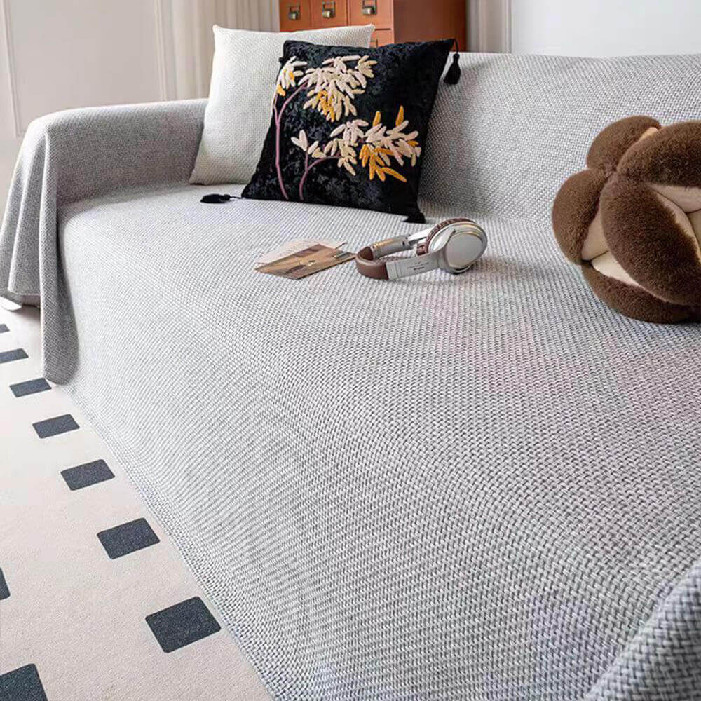 Breathable Woven Linen-Look Scratch-Resistant Throw Couch Cover – Couch Cover (view 6) | Petix pet supplies for dogs and cats