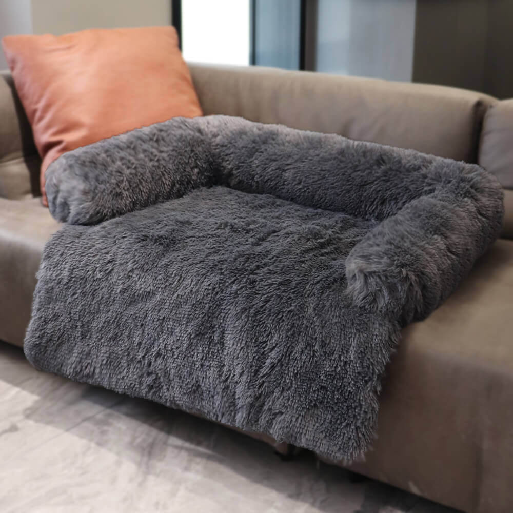 Calming Furniture Protector Dog Bed - Fuzzy Backrest – Couch Cover (view 11) | Petix pet supplies for dogs and cats