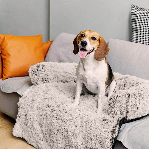 Calming Furniture Protector Dog Bed - Fuzzy Backrest – Couch Cover (view 4) | Petix pet supplies for dogs and cats