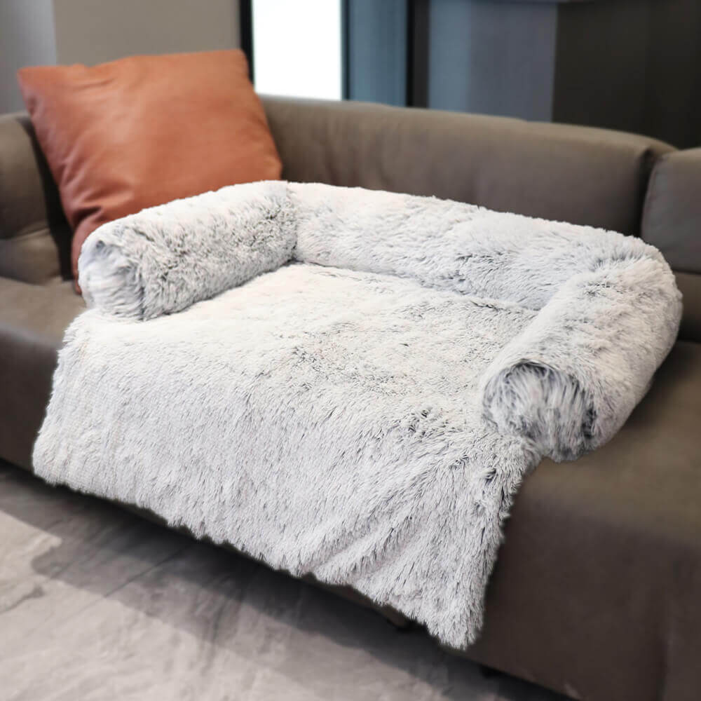 Calming Furniture Protector Dog Bed - Fuzzy Backrest – Couch Cover (view 5) | Petix pet supplies for dogs and cats